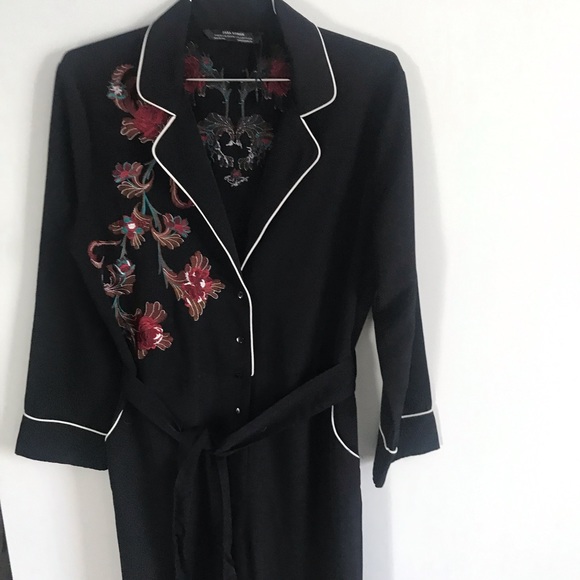 Zara embroidered jumpsuit with belt - Picture 5 of 8
